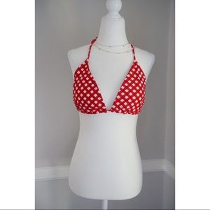 OP Swimsuit Red Checker String Bikini Top